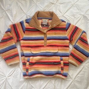 Billabong Striped Fleece Pullover with Multicolor Design